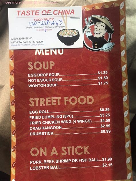 Jun 2, 2023 &0183; Restaurant menu, map for Taste Of China located in 76301, Wichita Falls TX, 3064 5th St. . Taste of china wichita falls menu